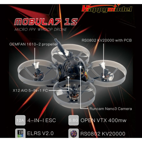 Mobula7 1S BNF ELRS By Happymodel Mobula7 1S BNF ELRS By Happymodel