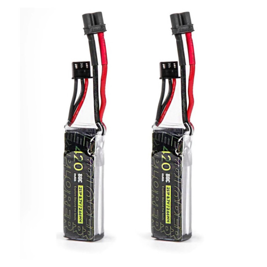 Explorer 420mAh HV 2S 80C Lipo Battery (2pcs) By Flywoo