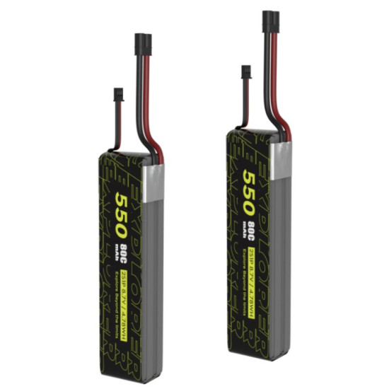 Explorer 550mAh HV 2S 80C Lipo Battery (2pcs) By Flywoo Explorer 550mAh HV 2S 80C Lipo Battery (2pcs) By Flywoo