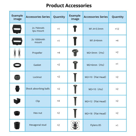 FlyLens 85 PNP 2S Drone Kit (No VTX) By Flywoo