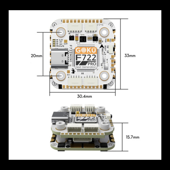 GOKU F722 Pro Mini V2 45A AM32 Stack By Flywoo GOKU F722 Pro Mini V2 45A AM32 Stack By Flywoo