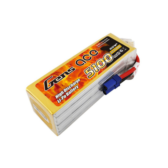 Gens Ace 22.2V 5100 mah 6S 80C FPV Lipo Battery Gens Ace 22.2V 5100 mah 6S 80C FPV Lipo Battery