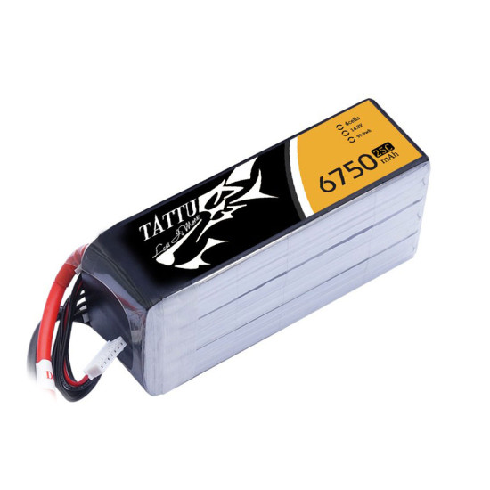 Gens Ace Tattu 6750mAh 14.8V 25C 4S1P Lipo Battery XT90 Gens Ace Tattu 6750mAh 14.8V 25C 4S1P Lipo Battery XT90