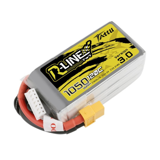 Tattu R-Line Version 3.0 1050 mAh 22.2V 120C 6S1P Lipo Tattu R-Line Version 3.0 1050 mAh 22.2V 120C 6S1P Lipo