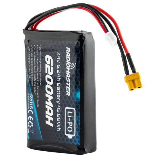 2S 6200mAh Lipo Battery For TX16S & Boxer By RadioMaster 2S 6200mAh Lipo Battery For TX16S & Boxer By RadioMaster