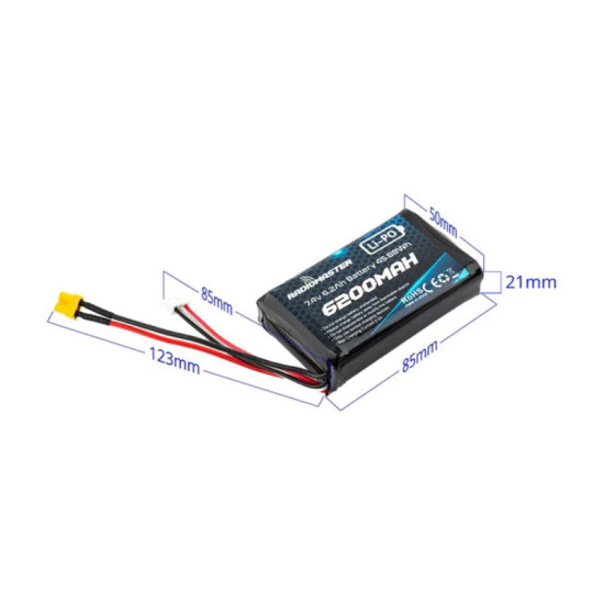 2S 6200mAh Lipo Battery For TX16S & Boxer By RadioMaster