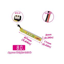 350mAh 1S 75C Lipo Battery (PIZZA) By CNHL (5pcs)