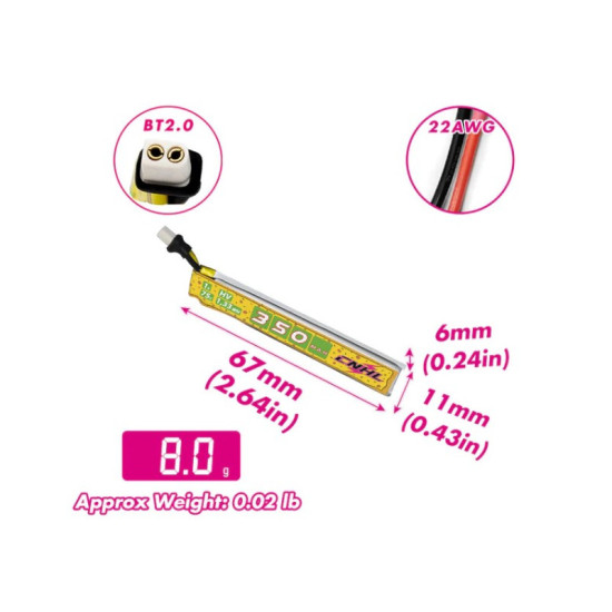 350mAh 1S 75C Lipo Battery (PIZZA) By CNHL (5pcs) 350mAh 1S 75C Lipo Battery (PIZZA) By CNHL (5pcs)