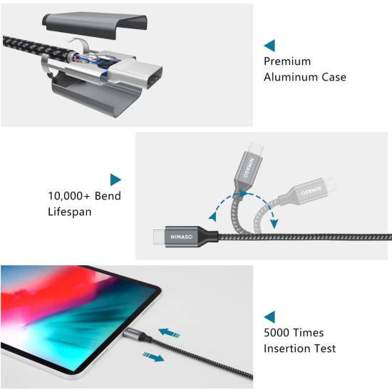 USB Type C to C 100W 20V/5A PD Fast Charging Cable 1m