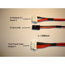 Power-Cube / Pixhawk 2.1 Backup / 2x C-M-6P + 1x JR / 200mm
