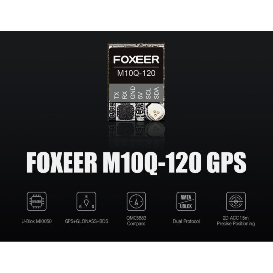 M10Q 120 GPS 5883 w/ Compass By Foxeer M10Q 120 GPS 5883 w/ Compass By Foxeer