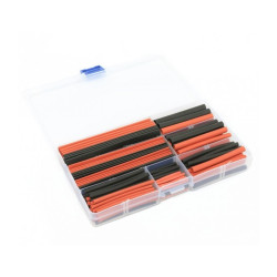 Assortment of red and black heat shrink tubing