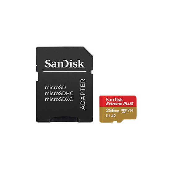 SanDisk Extreme microSDXC plus 256GB 200/140MB/s, A2 SanDisk Extreme microSDXC plus 256GB 200/140MB/s, A2