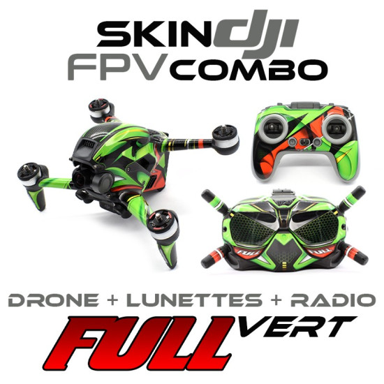 Skin DJI FPV combo - Full vert - Drone + Goggles + Transmitter