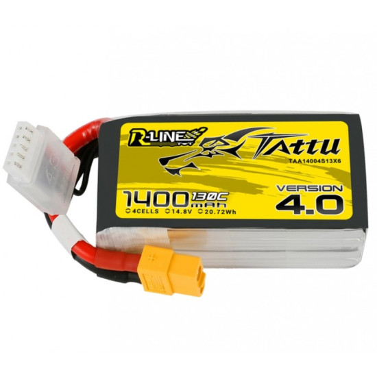 Tattu R-Line Version 4.0 1400mAh 4S 130C Lipo Battery Pack