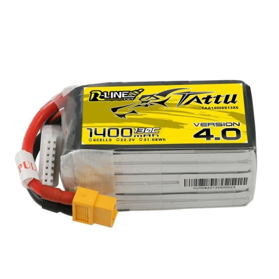 Tattu R-Line Version 4.0 1400mAh 6S 130C Lipo Battery Pack