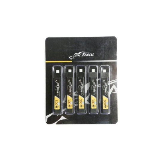 Tattu 1S 300mAh 75C Lipo Battery - BT2.0 (5pcs)
