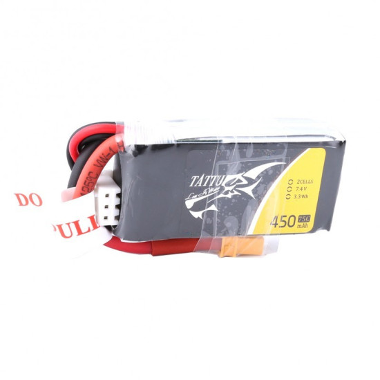 Tattu 450mAh 2S 75C 7.4V Lipo Battery Pack with XT30 Plug