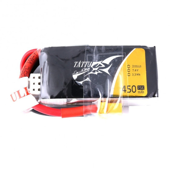 Tattu 450mAh 2S 75C 7.4V Lipo Battery Pack with XT30 Plug Tattu 450mAh 2S 75C 7.4V Lipo Battery Pack with XT30 Plug