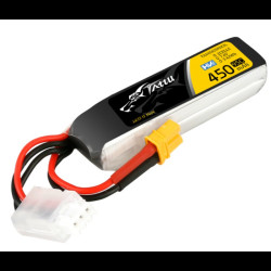 Tattu 450mAh 95C 2S Lipo HV Battery - Long Pack