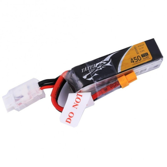 Tattu 3S 450mAh 75C Lipo Battery (XT30) - Long Size