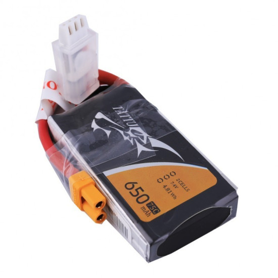 Tattu 650mAh 2S 75C Lipo Battery - XT30