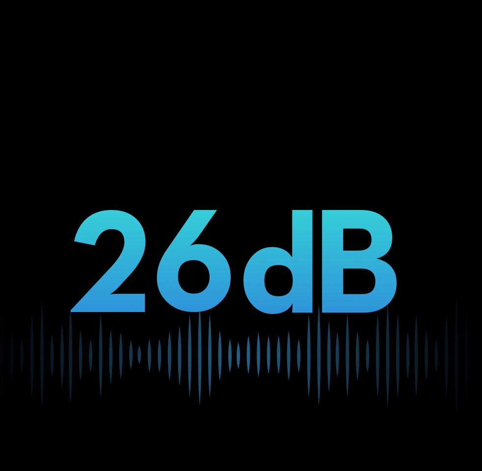 26 dB—Sleep Undisturbed Indoors or Camping